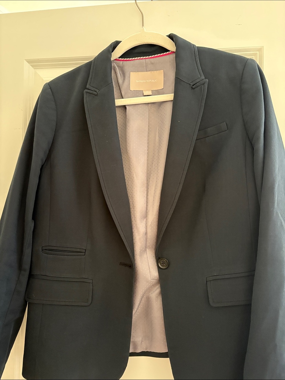 Banana Republic Womens Dark Navy Single-Button Blazer